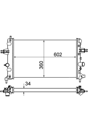 RADYATÖR ASTRA G 1.6 Z16XEP AC MEK 600x375x26