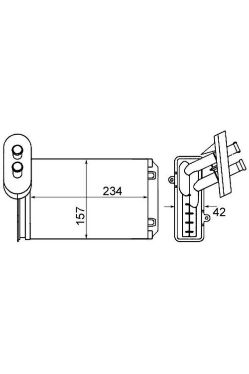KALORİFER RADYATÖRÜ A3-CADDY-GOLF-JETTA-POLO-IBIZA-CORDOBA-OCTAVIA-1.4-1.6-1.8-1.9TD I-2.0 234x156x42