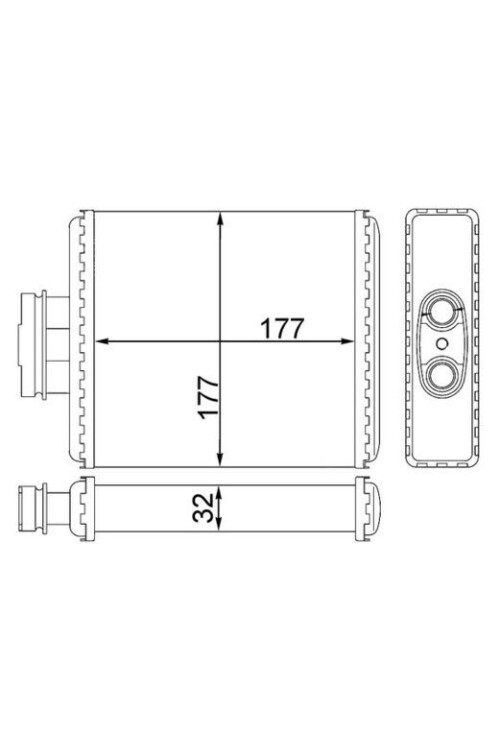 KALORİFER RADYATÖRÜ POLO-IBIZA IV-FABIA-CORDOBA-1.2 12V-1.4 16V1.6 16V-1.4TDI-1.9TDI 177x177x32