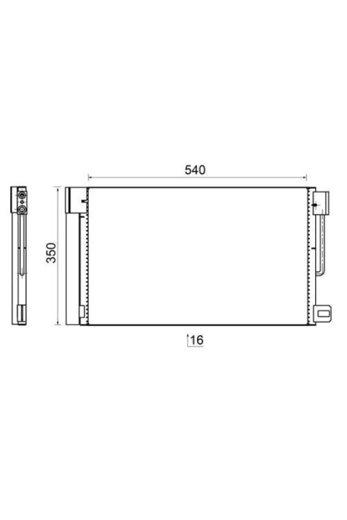 KLİMA KONDENSERİ COMBO D-CORSA D-E ADAM-BIPPER-TEPEE-NEMO 1.2-1.4 HDI 08 >FIORINO 1.4-1.3D MJ 07 > 571x351X12