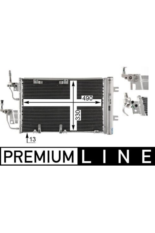KLİMA KONDENSERİ RADYATÖRÜ ASTRA H 04>10 1.3-1.7-1.9 CDTI-ZAFIRA B 05>15 1.7-1.9 CDTI 488x331x16