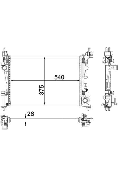 MOTOR SU RADYATÖRÜ OPEL CORSA D-CORSA E 1.2-1.4 A12XER A12XEL B12XEL A14XER B14XER 11> 540x378x23