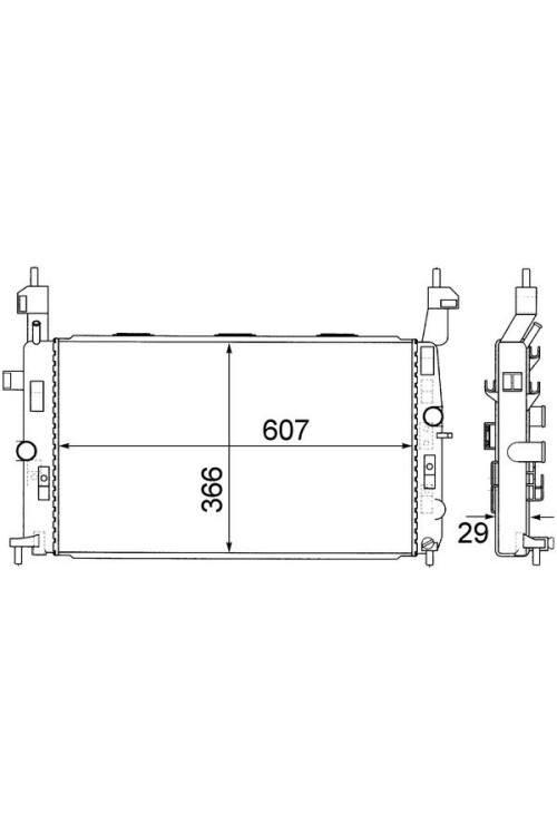 MOTOR SU RADYATÖRÜ OPEL MERIVA 1.4 16V Z14XEP 1.6 16V Z16XE-Z16SE 1.8 16V Z18XE AC KLİMASIZ MEK 6 07x366x29