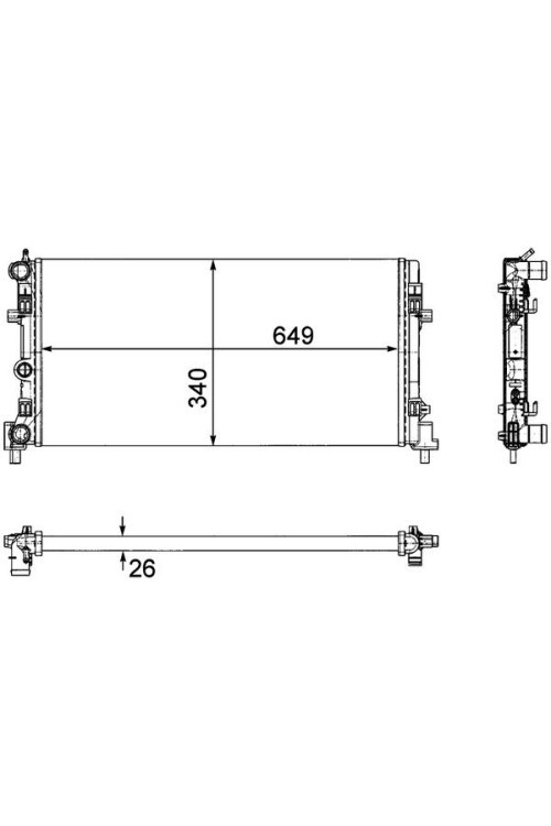 RADYATÖR A1-IBIZA V-POLO 1.2-1.4-1.6 09 > AC KLİMASIZ MEK 649x340x26