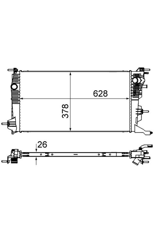 RADYATÖR MGN III 09>SCENIC III 09> 1.5DCI-1.4TCE MEK AC KLİMASIZ 628x378x26