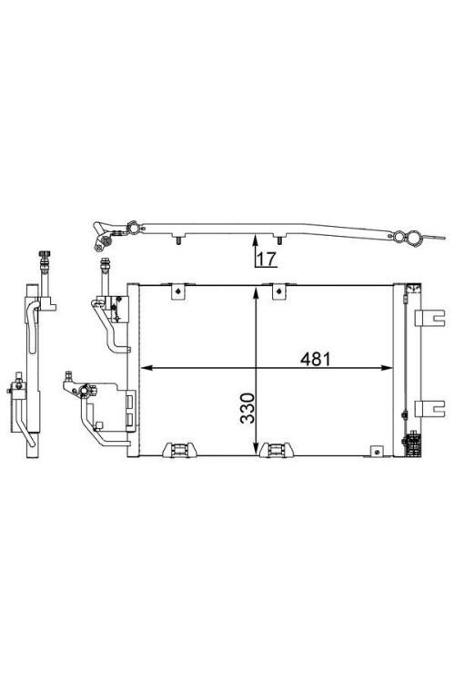 KLİMA KONDENSERİ RADYATÖRÜ ASTRA H 04>10 1.3-1.7-1.9 CDTI-ZAFIRA B 05>15 1.7-1.9 CDTI 488x331x16