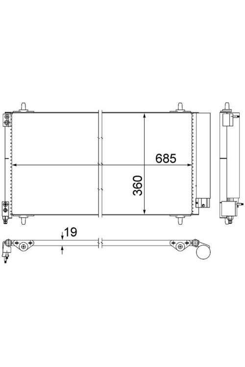 KLİMA RADYATÖRÜ KONDANSATÖRÜ PEUGEOT P407 05>10 P607 04>11 CITROEN C5 III 08>11 C6 06>12 2.2-2.7 H DI