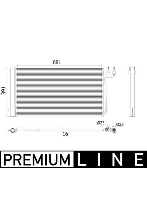 KLIMA RADYATORU KONDANSER FOCUS III 1.6TI 16V 11>C MAX GRAND C MAX 1.6TI 16V 1>BENZINLI UZUNLU K: 681MM. GENİŞLİK: 389MM PREMİUM