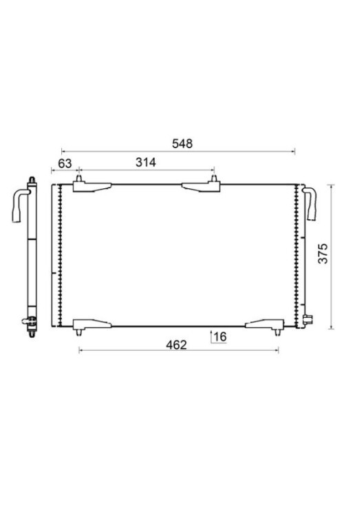 KLİMA RADYATÖRÜ KONDENSER PEUGEOT P206 98>09 1.1-1.4-1.6-2.0-1.4HDI-1.6HDI