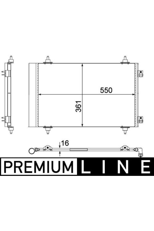 KLİMA RADYATÖRÜ KONDENSERİ PEUGEOT EXPERT 07> P807 06> CITROEN JUMPY 07> C8 06> TOYOTA PROACE 13> 590x361x12