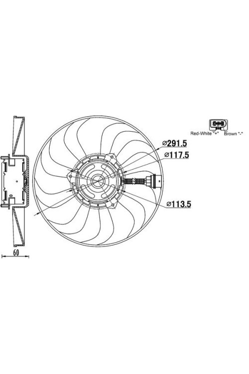 Kühlmittelkühler-/Kondensator-Lüfter VW POLO