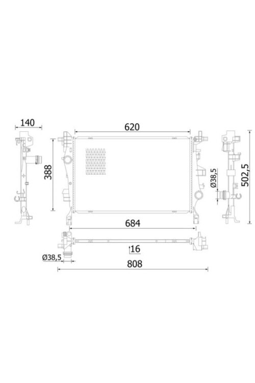 Kühlmittelkühler FIAT 500X