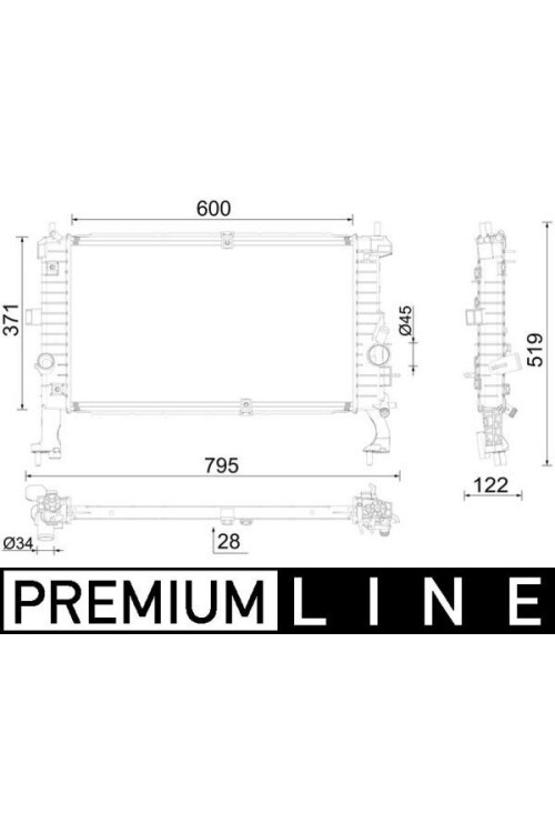 Kühlmittelkühler OPEL MERIVA 1.6 T