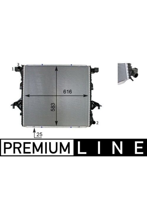 RADYATÖR VW AMAROK 2.0TSI-2.0TDI 10 > KLİMASIZ MEK 616x583x25