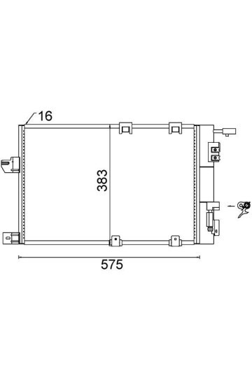 KLİMA KONDENSERİ ASTRA G-ZAFIRA 1.2 16V-1.4 16V-1.6 16V-1.8 16V-2.0 16V 540x380 x16
