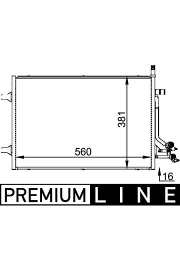 KLİMA KONDENSERİ KURUTUCU İLE FIESTA V-FUSION 04> 1.6TDCI 560x381x16