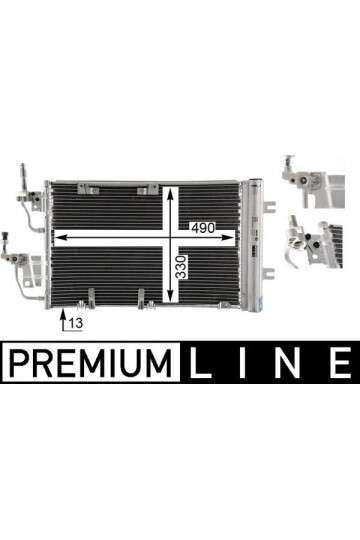 KLİMA KONDENSERİ RADYATÖRÜ ASTRA H 04>10 1.3-1.7-1.9 CDTI-ZAFIRA B 05>15 1.7-1.9 CDTI 488x331x16