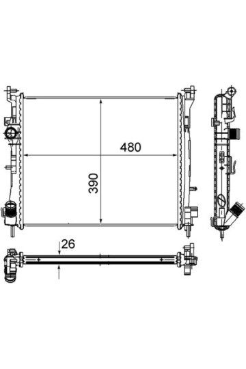 MOTOR SU RADYATÖRÜ RENAULT CLIO II 98>05 SYMBOL 00> SYMBOL II 08> 1.5DCI MT AC MEKANİK 479x414x27
