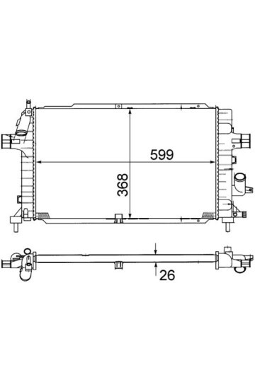 RADYATÖR ASTRA H 1.3-1.7-1.9 CDTİ 04 > ZAFIRA 1.7-1.9 CDTI 05 > AC KLİMASIZ-KLİMALI MEK 599x368x26