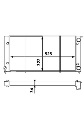 RADYATÖR CADDY I 82-92 -GOLF I-II 76-92 -JETTA I-II 78-91 -TOLEDO I 91-99 525x 322x34 AC /-