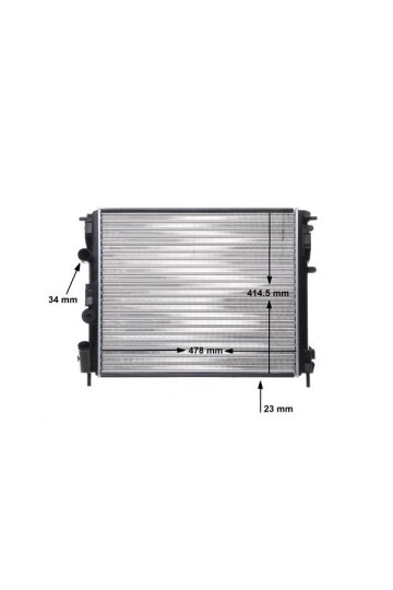 RADYATÖR CLIO II-KNG -LOGAN-SOLENZA-1.5DCİ-1.4-1.6 16V-1.9DTI AC MEK 480x415x34