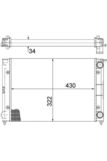 RADYATÖR GOLF I-II-JETTA I-II 1.6 MEK OTOM AC 430x322x34