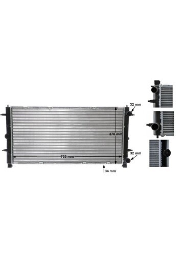 RADYATÖR TRANSPORTER T4 2.4-2.5 TDI AC KLİMASIZ MEK OTOM 719x346x34