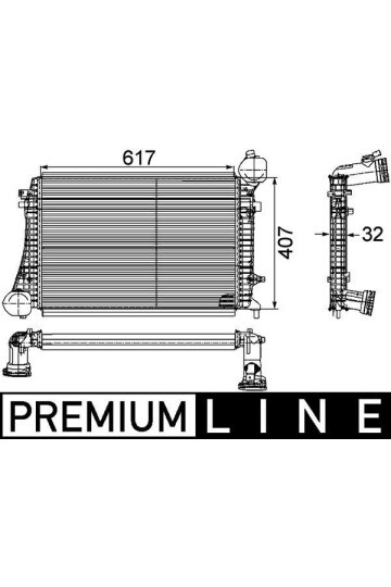 TURBO RADYATÖRÜ INTERCOOLER A3-CADDY III-GOLF V-JETTA III-OCTAVIA-TOURAN 1.9TD I 617x407x32