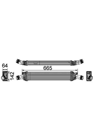 TURBO RADYATÖRÜ INTERCOOLER A4-A5 1.8 TFSI-2.0 TFSI 07 > A6 1.8TFSI-2.0TFSI 11 > 665x142x64