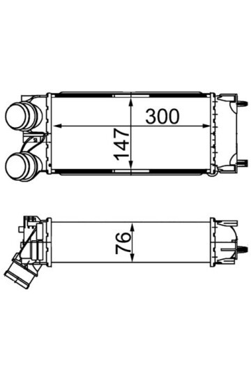TURBO RADYATÖRÜ INTERCOOLER BERLINGO 04>C4 04>P308 07>PARTNER 04>1.6HDI AL/PL/BRZ 300x147x76