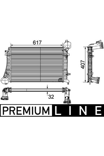 TURBO RADYATÖRÜ INTERCOOLER PASSAT 2.0TDI 05> 617x407x32