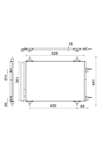 KLİMA KONDENSERİ BERLINGO-PARTNER-307-308-508-5008-3008-C4-DS4-DS5 1.4-1.6-2.0 HDI-VTI