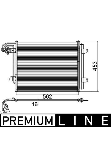 KLİMA KONDENSERİ KURUTUCU İLE CADDY III-TOURAN 03-09 1.4-1.6-1.9-2.0TDI 550x443 x16