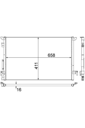 KLİMA RADYATÖRÜ KONDANSATÖR OPEL VECTRA C 02> 660x411x16