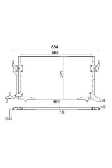 KLİMA RADYATÖRÜ KONDENSERİ P306 II 97-01 BERLINGO 97> PARTNER 97> XSARA 97-00 1.4-1.6-1.8 568 x341x16