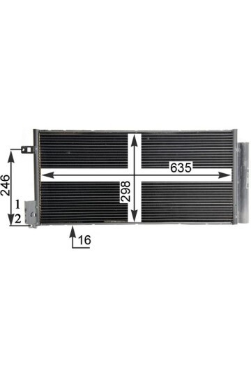 KLIMA RADYATORU OPEL CORSA D-COMBO 06> FIAT GRANDE PUNTO-BRAVO II-LINEA 1.3-1.7 CDTI-MTJ 1.6T 625x295x16