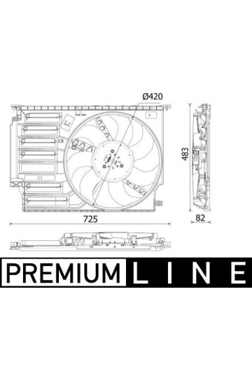 Kühlmittelkühler-/Kondensator-Lüfter BMW 2.X1/X2.MINI CABRIO