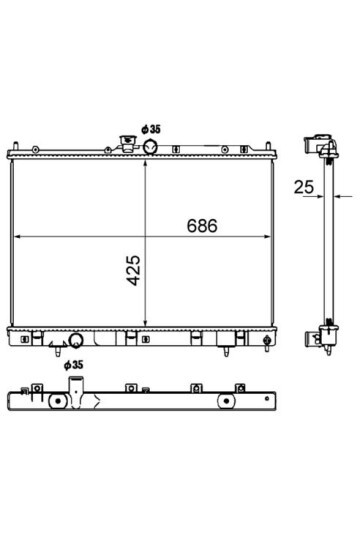 Kühlmittelkühler Mitsubishi Outlander 03-