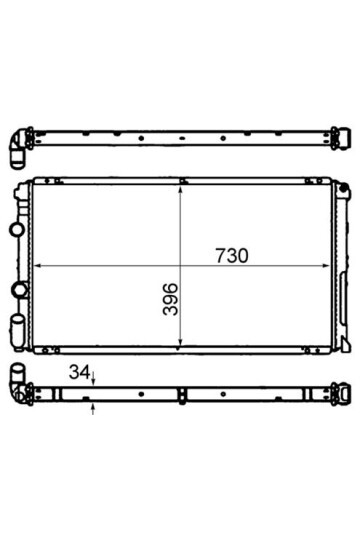MOTOR SU RADYATÖRÜ RENAULT MASTER II 01> OPEL MOVANO 01> 1.9dCi 2.5dCi 2.8 DTI MT AC-NAC BRAZING 730x388x32