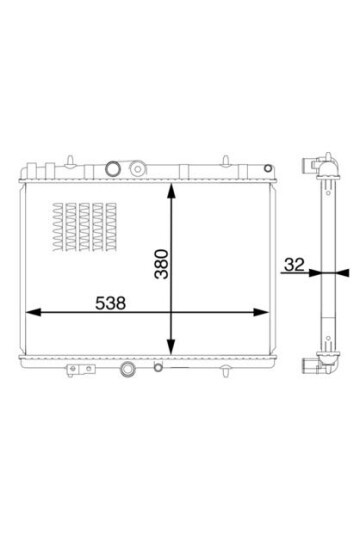 RADYATÖR 307-407-C4-C5-BERLINGO-PARTNER1.6-1.8-2.0 HDİ AC KLİMASIZ MEK 380x552x26