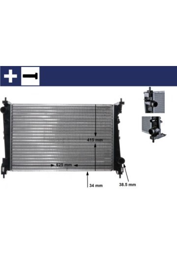 RADYATÖR CORSA D 05>PUNTO 05>BRAVO II 07>1.3 JTD-1.7CDTI MEK AC KLİMASIZ 620x395x27