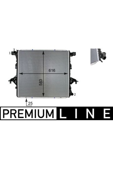 RADYATÖR VW AMAROK 2.0TSI-2.0TDI 10 > KLİMASIZ MEK 616x583x25