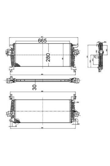 TURBO INTERCOOL RADYATÖRÜ INSIGNIA A 09>17 ASTRA J 10>15 ZAFIRA C 12> 1.6 TURBO A16XHT-B16SHL-SHT